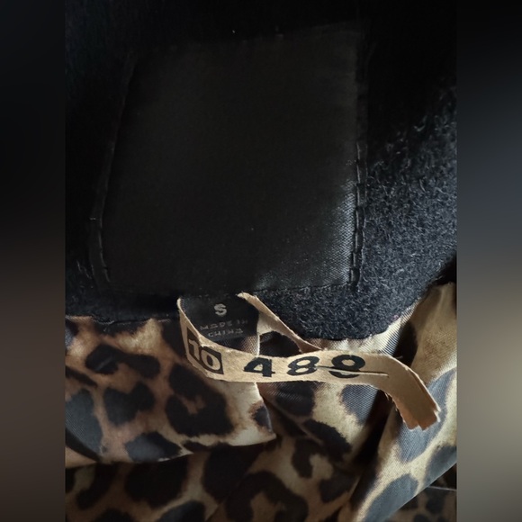 🛍️SALE🛍️Express Elegant ALine Shawl Collar Wool Blend Coat w/Animal Print Lining - Picture 6 of 8